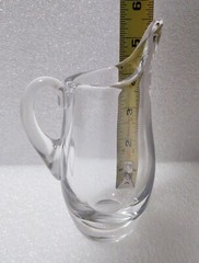 VTG Val St. Lambert Small Glass Cocktail Pitcher Signed 5” MCM