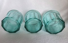 Teal Luminarc Arcoroc Working Glasses 10-Panel Set of 3 Vintage France