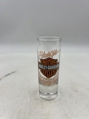 Harley-Davidson Sturgis Shot Glass Clear 4.25″ South Dakota Barware Collectible