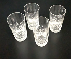 Antique Cut Glass tumblers or juice glasses, SET of 4, American Brilliant Era