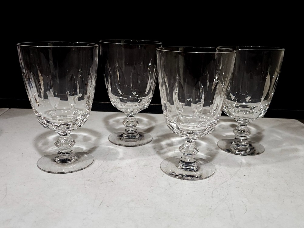 SET OF 4- Tiffin-Franciscan MT VERNON Crystal 6″ ICE TEA GOBLETS GLASSES