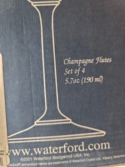 Waterford Marquis Champagne Flutes Vintage Tasting Collection 4 Set W/Orig Box