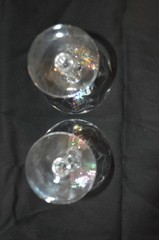Set of 7 Fostoria Iridescent Rainbow Glass Champagne Sherbet Coupes Stemware