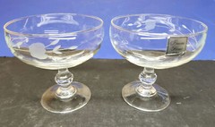 4 Princess House Heritage #507 8oz Pedestal Champagne/Sherbet Glasses NEW France