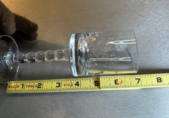 Vintage Floral Etched Cordial Glass Ball Stem Crystal Depression Style