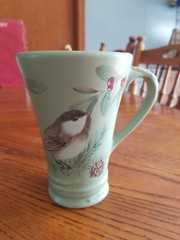 Pfaltzgraff Winterwood Tea Coffee Tall Mug Chickadee Bird Pine Berries