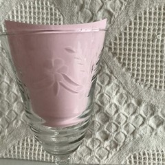 Libbey Rock Sharpe Arctic Rose Wine Glasses 4 Set 1940’s Star David Base 7.25”