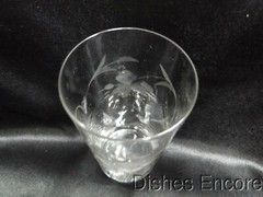 Clear w/ Gray Cut Flowers & Leaves: Flat Tumbler (s), 5 1/8″ — CR#088