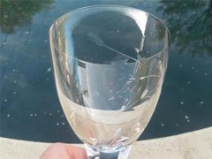 4 TIFFIN Franciscan Elmwood Classic Pattern Water Wine Goblets Glasses 6-3/8″