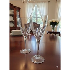 Vintage Royal Doulton Crystal Cut Glass Water Goblet Fame 9″ Tall set of 9