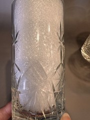 Set 4 Beautiful Vintage 5-1/4” Crystal Cut Glasses Tumblers Starburst