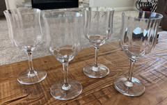 Baccarat Crystal Capri Optic Water Goblets 6 5/8″ Set of 4 Mint