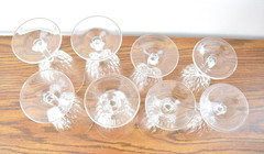 2-size Cristal d’Arques Durand Diamant Water and Wine Glasses France Set of 8