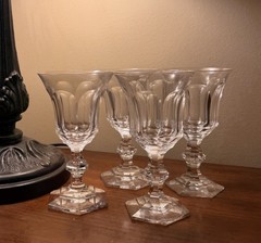 Val St. Lambert Crystal Metternich Tcpl Water Goblets Set of 4 Signed – Belgium