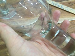 RARE Thick stem Heavy Tall tint Green Glass Glassware Set 6-Glass 7»X3.5