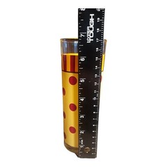 Southern Living Gail Pittman Glass Tumbler 12oz Yellow Red Polka Dot Sienna