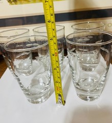 Five Vintage Libbey Clear Glass Gray Cut Leaves Drinking Tumblers