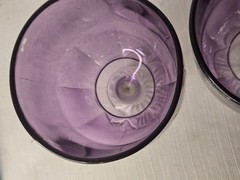 Vintage Purple Glass Thumbprint Goblet Glasses Set Of 3