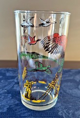 Vintage Hazel Atlas Flying Pheasant Hunters Dogs 10 Oz Drinking Glass (1 Only)