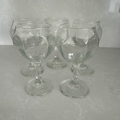 5 Libby 6oz CHIVALRY CLEAR GLASS COUPE COCKTAIL GLASSES 5 1/2″