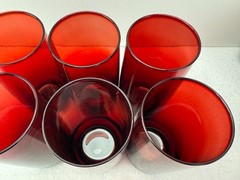 Set of 6 Anchor Hocking Royal Ruby Red Drinking Glasses Tumblers 6″ Tall