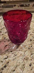 Morgantown Glass 2 Crinkle Ftd Tumblers Ruby 5 1/4 » T 12 oz. capacity ca 1960’s