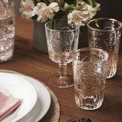 Romantic Water Glass Set of 4 | 10.25 oz Italian Glassware for Beverages