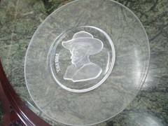 BELGIUM ORIGINAL VAL ST. LAMBERT CRYSTAL 8″ PLATES ETCHED FROSTED CLEAR PICK 1