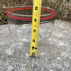 Vtg 1920s Art Deco Red Blk Banded Ice Bucket 4 Shot Glasses Prohibition Era Read