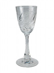 Vintage Signed Hawkes Gravic Cut Crystal China Aster Wine Glass Stem #7240