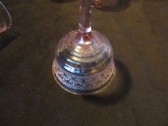 Antique HC Fry Glass Set 5 Pink Goblets Needle-Etch Ribbed Paneled 1920s