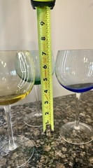 Vintage Balloon Wine Glasses-Set of Three-Green-Blue-Yellow-Barware
