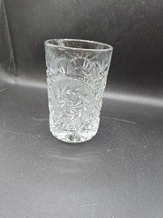 Vintage 1970s Fostoria Glass STOWE Clear Pinwheel Highball Tumbler 5″ GLOWS!