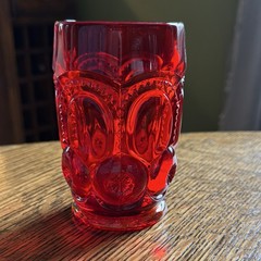 Glass Moon and Stars Red Decorative Tumbler Glass