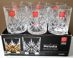RCR Melodia Eco Crystal Glass 10 oz Set 6pcs 31cl Double Old Fashioned Italy NEW
