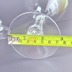 VTG Fostoria Platinum Ring Rim Crystal Martini Bar Glass MCM Set 2 Wedding Gift