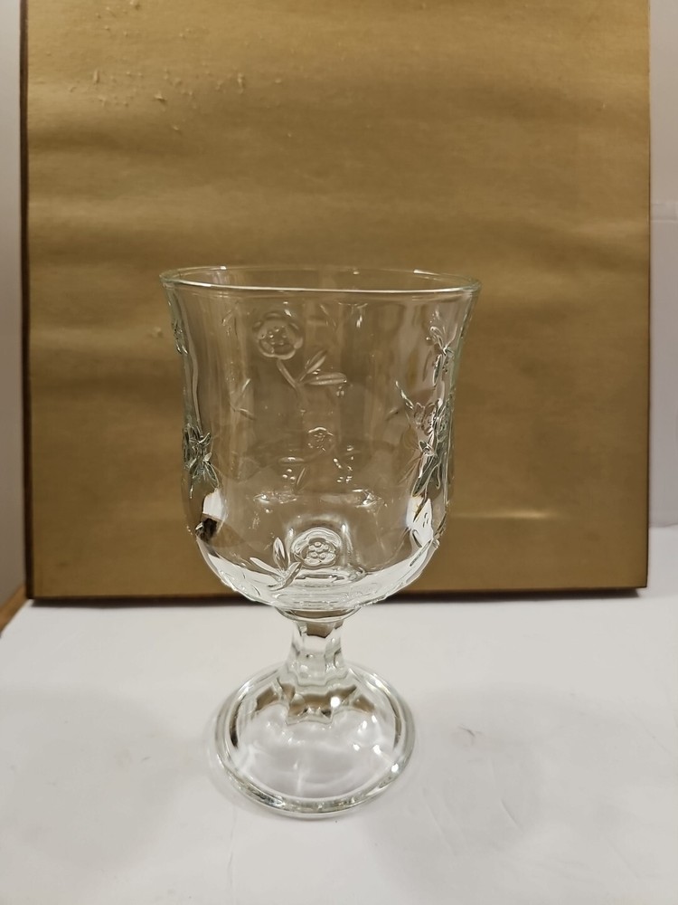 Savannah Anchor Hocking Goblet With Raised Flowers
