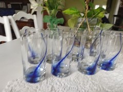 (8) Libbey Blue Ribbon Impressions Crisa DIMPLED Rocks Tumbler Glasses 16oz