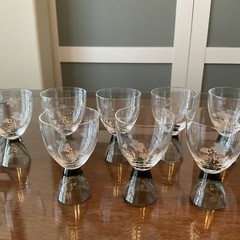 RARE MCM Rosenthal Floral Fortuna Smoke Stem Glasses, Set of 8, 3.5″ Tall