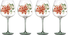 Glassware, Butterfly Meadow Balloon Wine Glasses, Set of 4, 26-Ounce Capacity, M