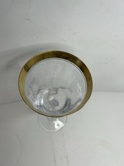 Vintage Tiffin-Franciscan Melrose Etched Water Glass Goblet 8 3/8” Gold #17356