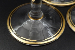 VINTAGE SET OF 6 TIFFIN-FRANCISCAN MINTON GOLD GILDED CRYSTAL CORDIAL GLASSES