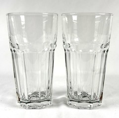 💥Libbey Duratuff 22 oz Cooler Glasses Set of 2 8 Panel Heavy Tumblers.