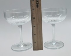 2 Ketel One Vodka Glass Martini Cocktail Glasses 5″ Embossed Base