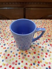 Homer Laughlin Riviera Handled Tumbler Mauve Blue Excellent