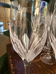 Mikasa (4) FLAME D’AMORE Crystal WATER Glasses 9″ Tall MINT (3 Sets Available)