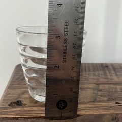 Duralex Clear Pressed Glass Ribbed Small Round Drinking Glass France 3’ X 2.75’