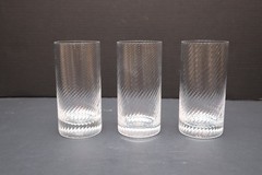 Set 3 Nason Moretti Murano Tumblers TWIST Highball Clear Glass Borealis Crystal