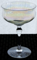 Iridescent Clear Crystal Glass Optic Paneled Champagne Glass