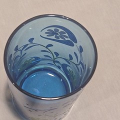 Vintage Anchor Hocking Rainflower Laser Blue Juice Glass Tumbler 5″ Mold 13 MCM